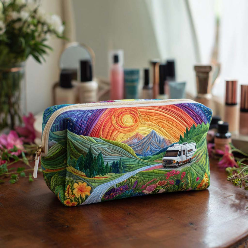 Valley Sunrise Camper Quilted Makeup Bag LD07