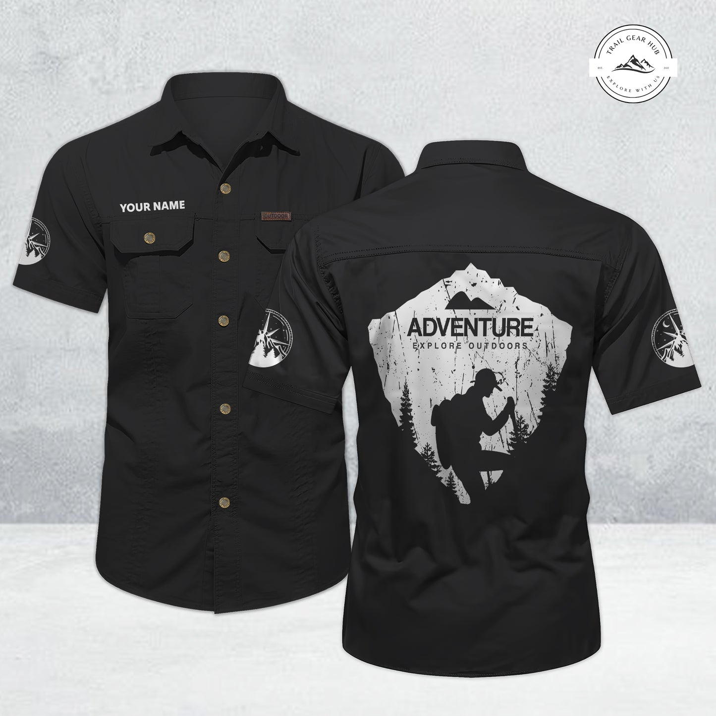 Trail Gear Hub Adventure Edition Men’s Short Sleeve Cargo Shirt LV05