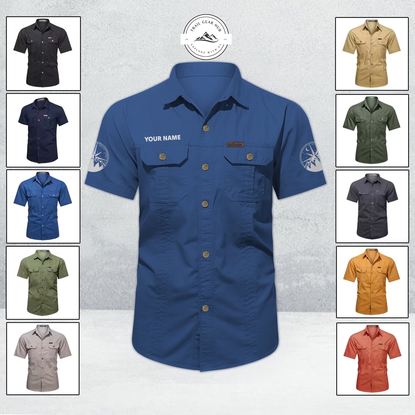 Trail Gear Hub Adventure Edition Men’s Short Sleeve Cargo Shirt LV05