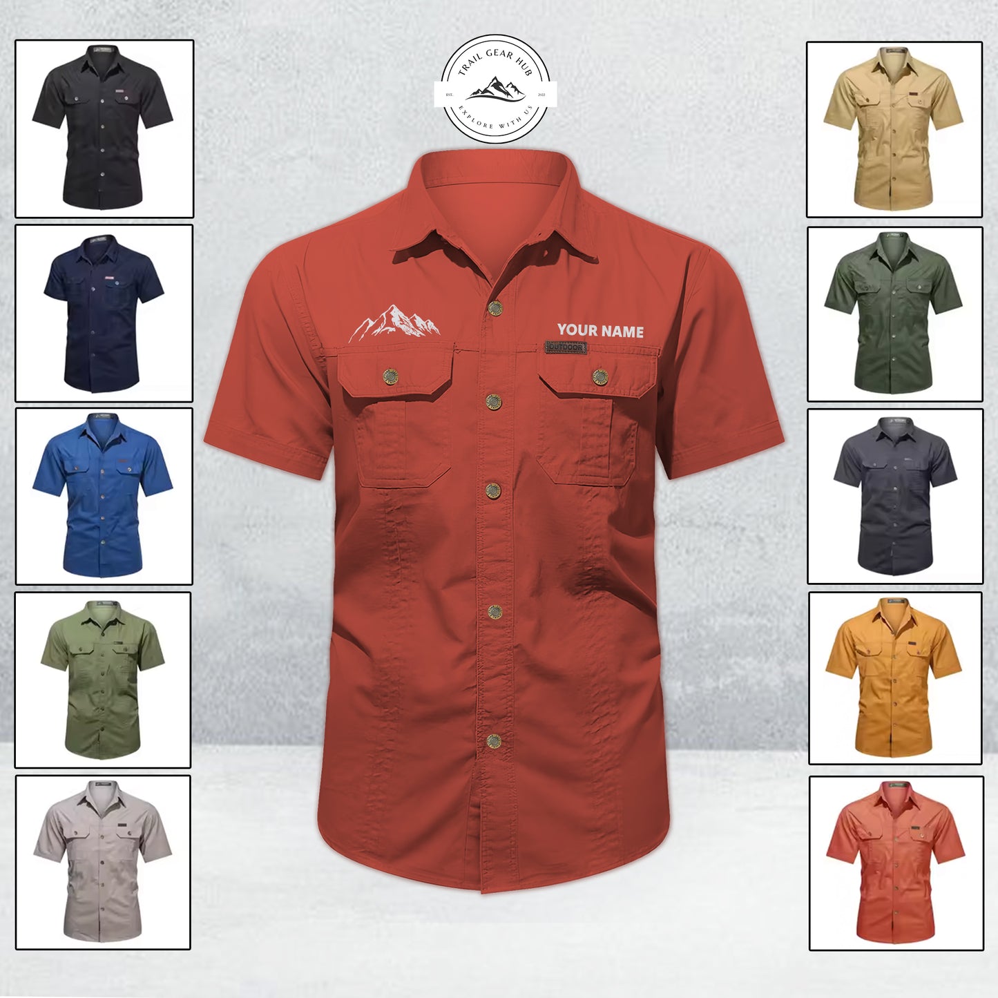 Trail Gear Hub Adventure Edition Men’s Short Sleeve Cargo Shirt LV06