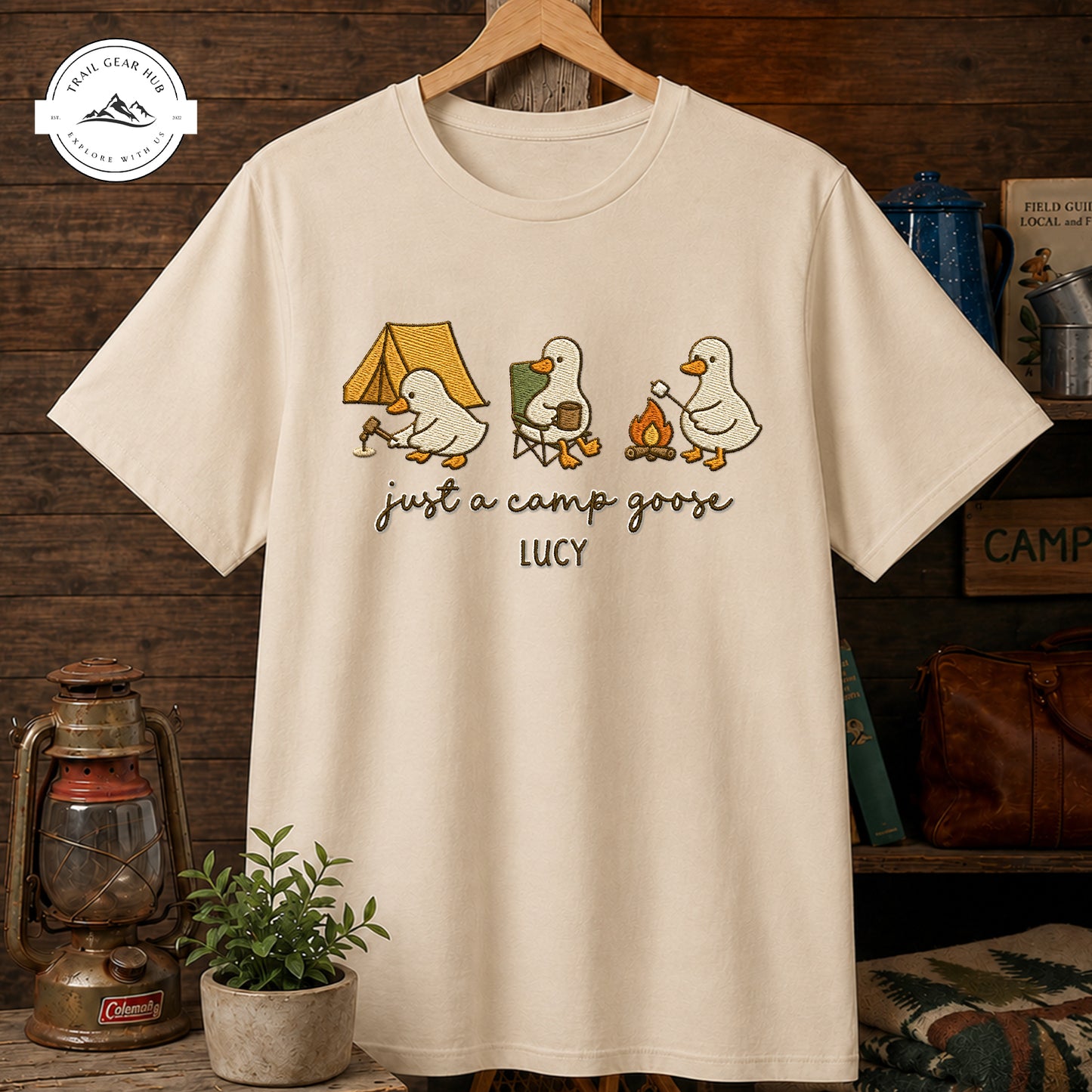 Just A Camp Goose Personalized Embroidered T-Shirt Sweatshirt Hoodie LV03