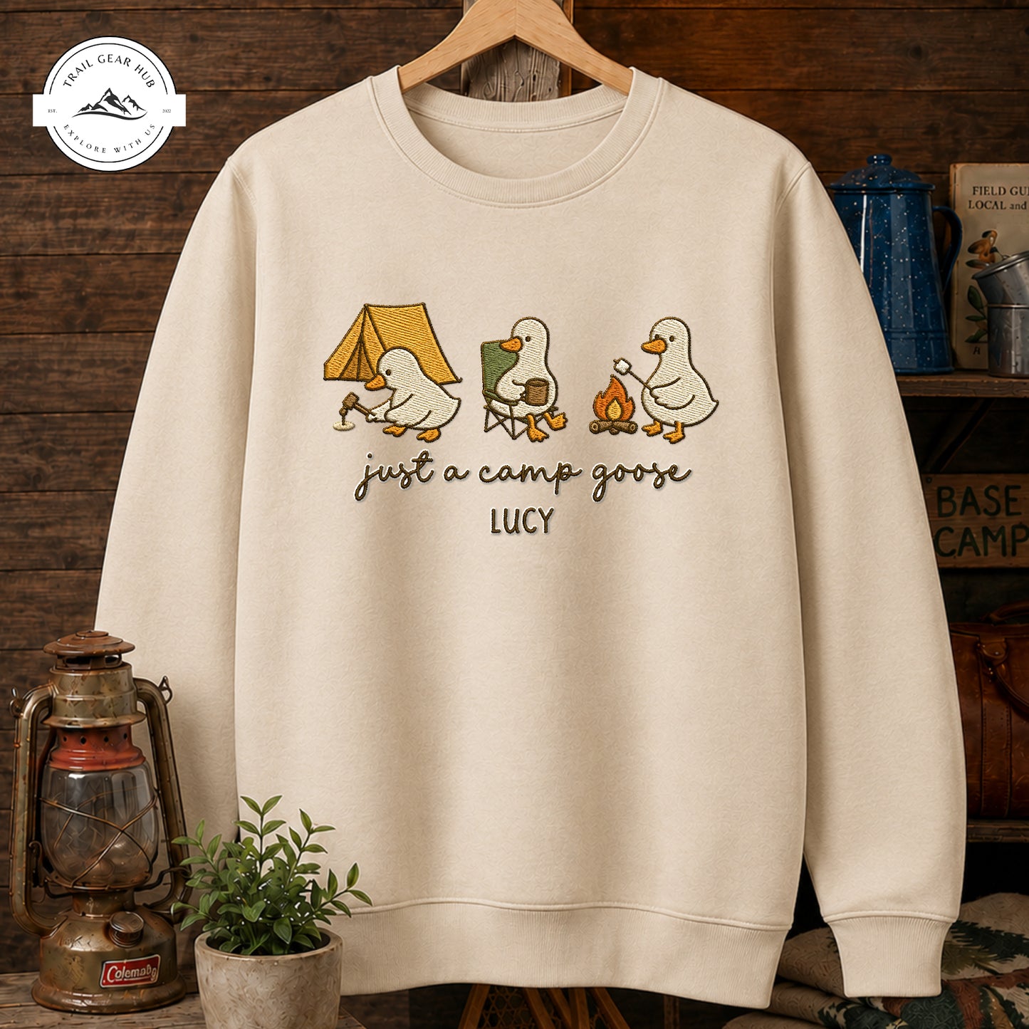 Just A Camp Goose Personalized Embroidered T-Shirt Sweatshirt Hoodie LV03