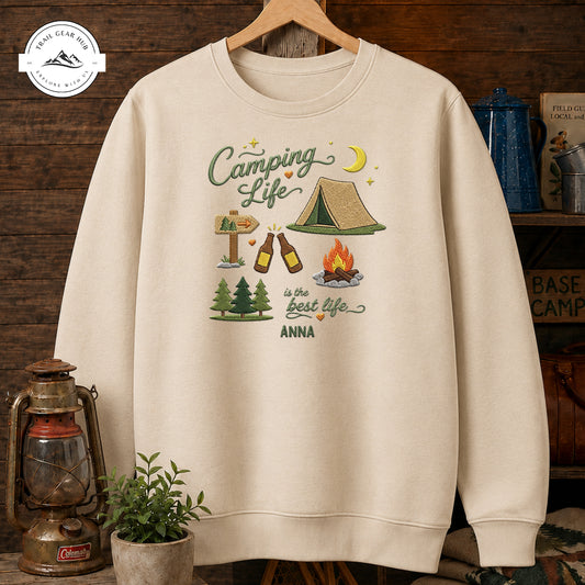 Camping Life Personalized Embroidered T-Shirt Sweatshirt Hoodie LV04