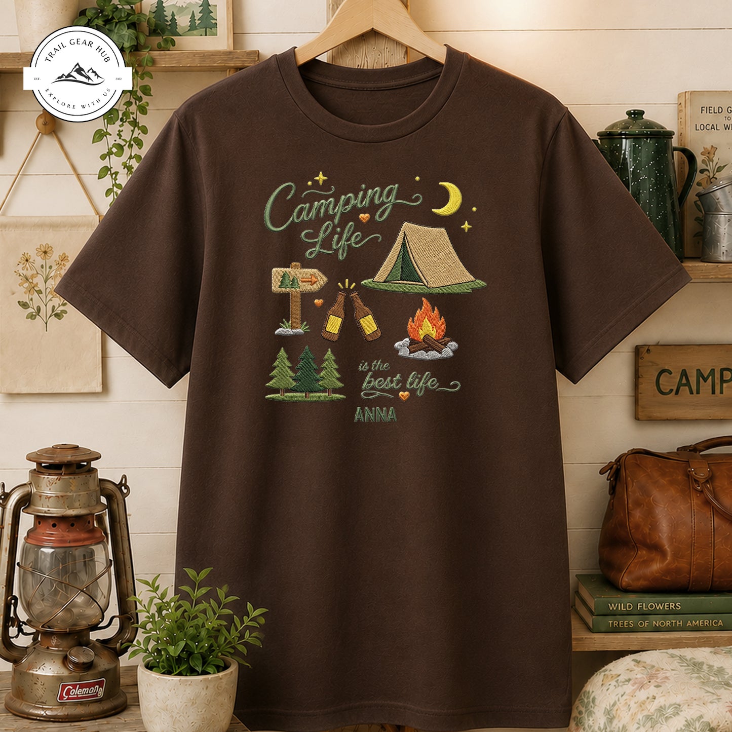 Camping Life Personalized Embroidered T-Shirt Sweatshirt Hoodie LV04