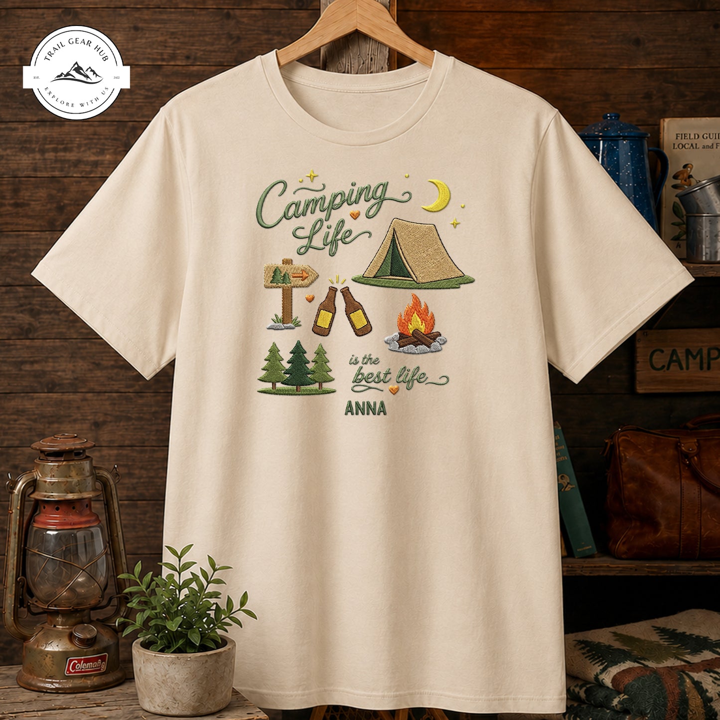 Camping Life Personalized Embroidered T-Shirt Sweatshirt Hoodie LV04