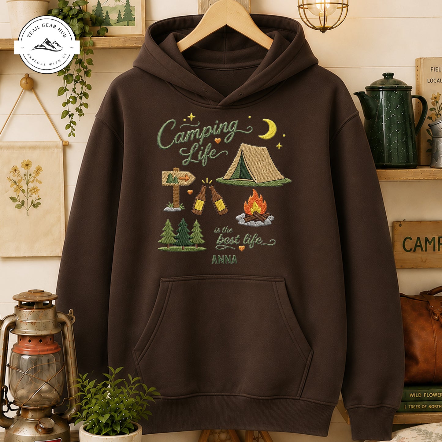 Camping Life Personalized Embroidered T-Shirt Sweatshirt Hoodie LV04