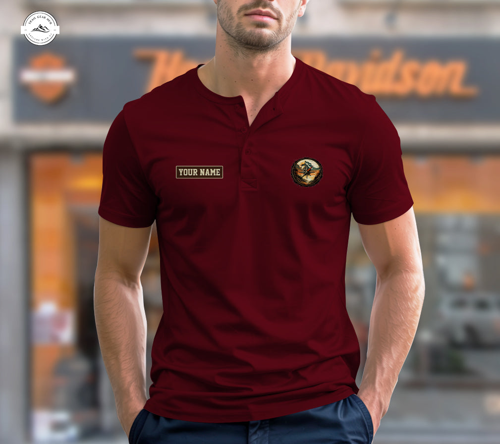 Into The Wild Camping Henley Shirt LV03