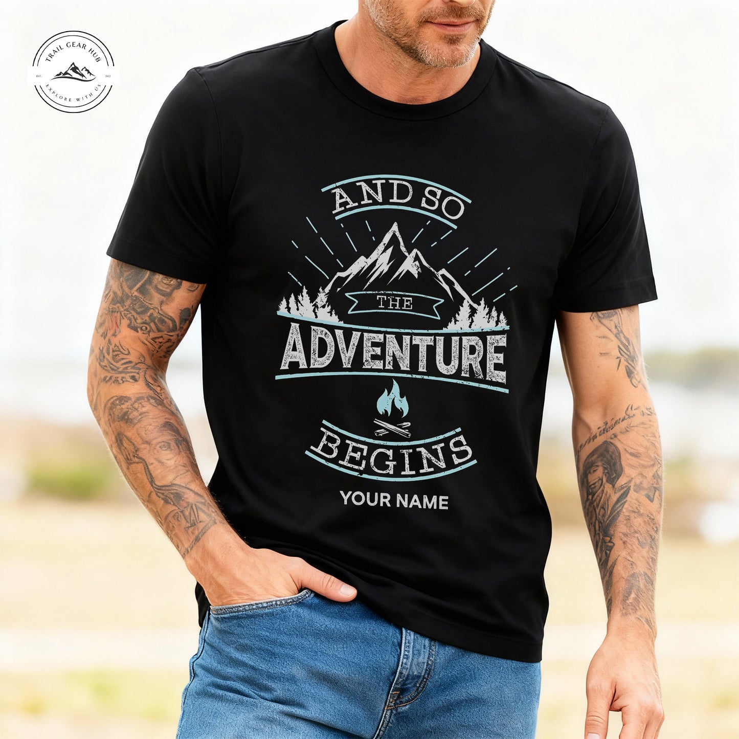 Trail Gear Hub Adventure Begins Personalized T-Shirt LV07
