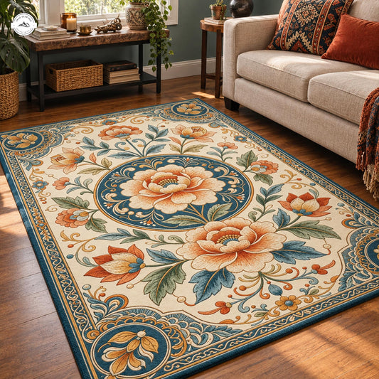 Boho Vintage Medallion Area Rug LV13