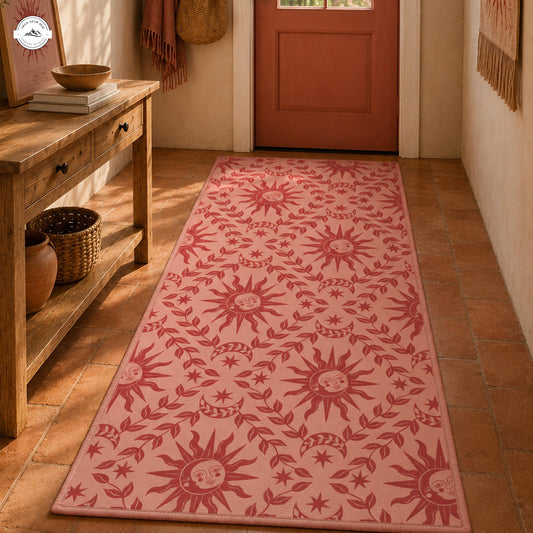 Celestial Sun & Moon Boho Runner Carpet LV17