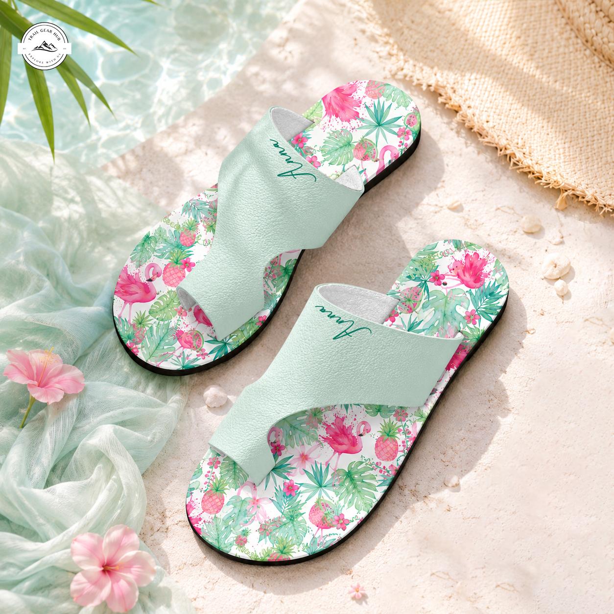 Tropical Summer Personalized Open Toe Sandals LV05