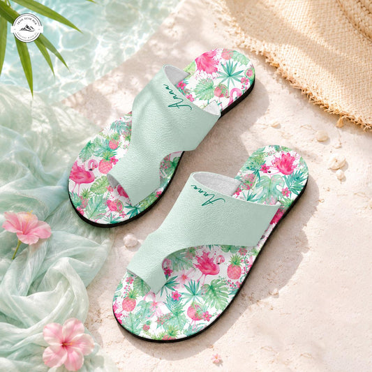 Tropical Summer Personalized Open Toe Sandals LV05
