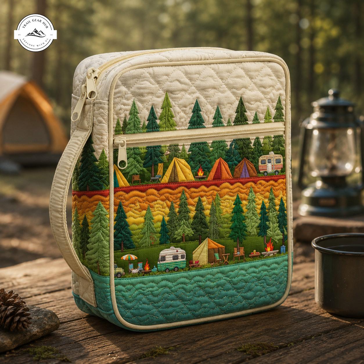 Camping Forest Quilted Bible Cover LV05