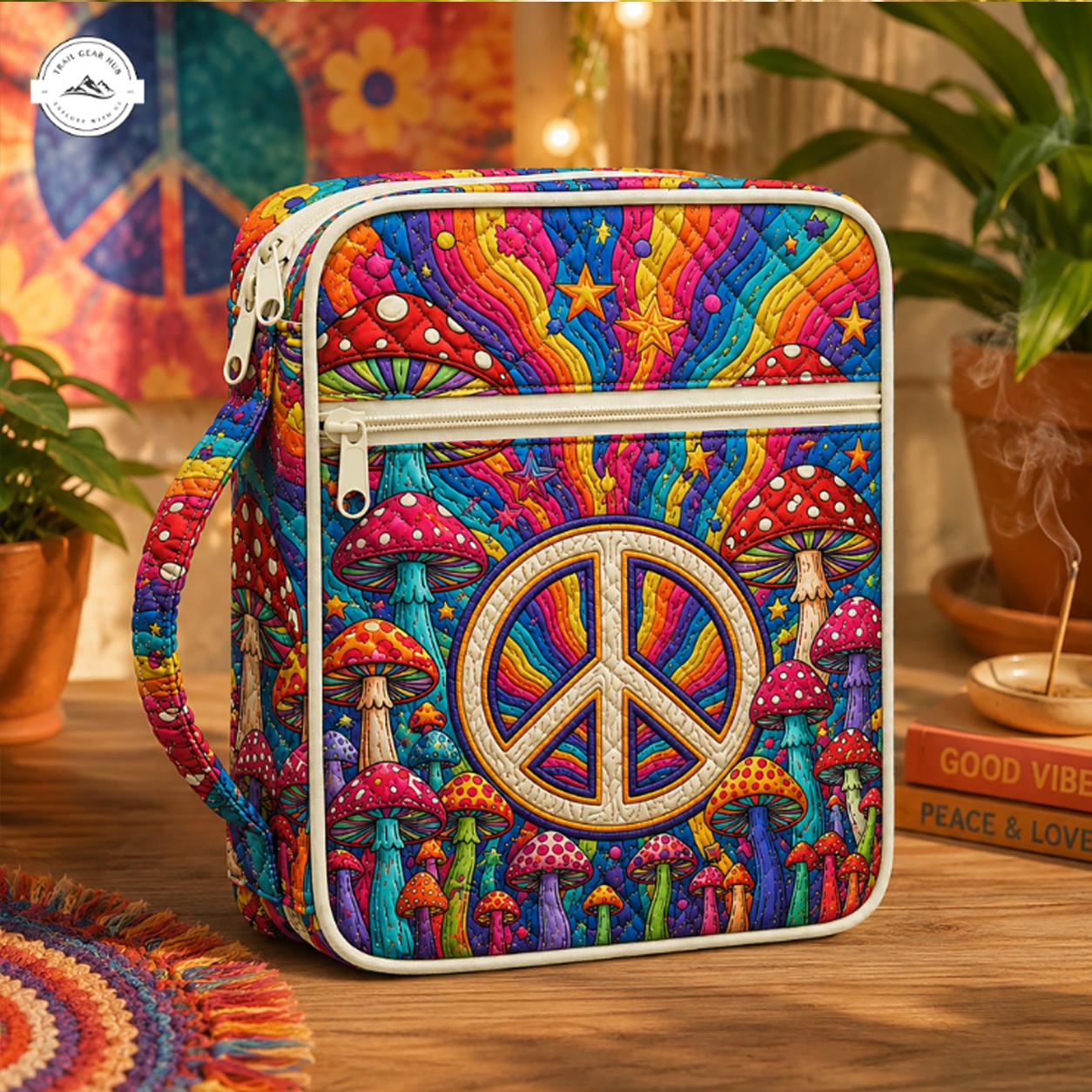 Hippie Mushroom Quilted Bible Cover LV12