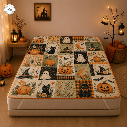 Cozy Cottagecore Halloween Quilted Mattress Cover LV69QLTMTC