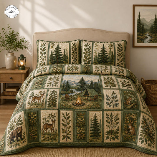 Rustic Wilderness Wildlife Quilted Bedding Set LV70
