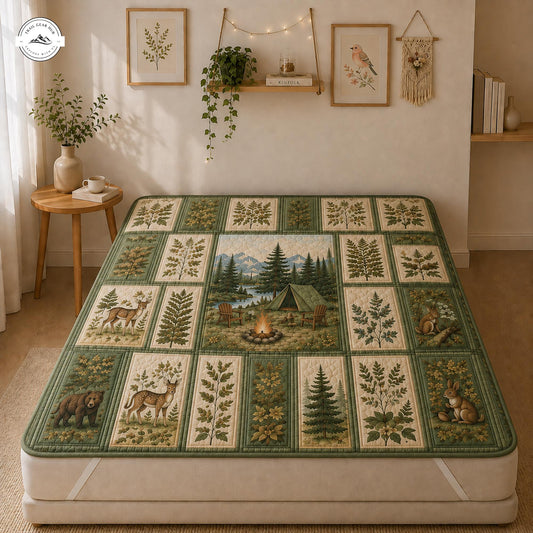 Rustic Wilderness Wildlife Quilted Mattress Cover LV70QLTMTC