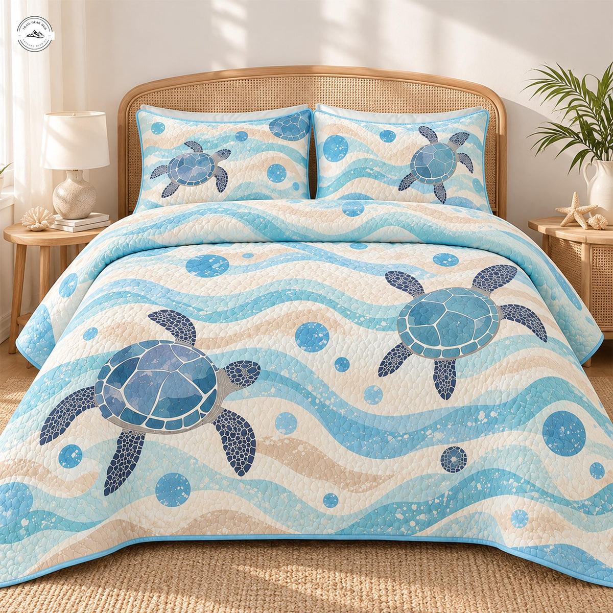 Ocean Sea Turtle Quilted Bedding Set LV201