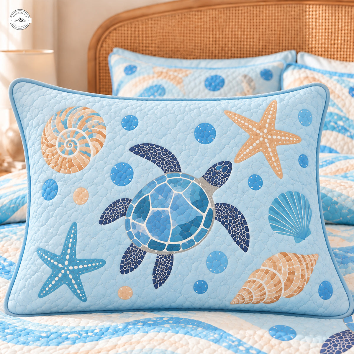 Ocean Sea Turtle Quilted Pillow Cover LV201QLTPLC