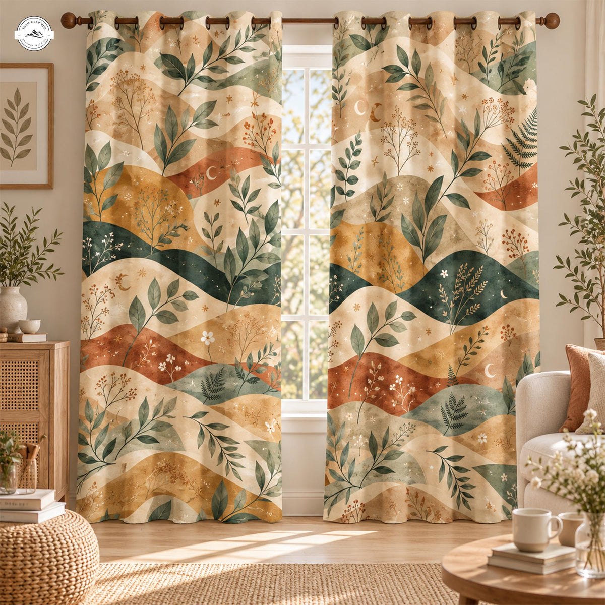 Boho Nature Landscape  Grommet Curtains LV203GRMCT