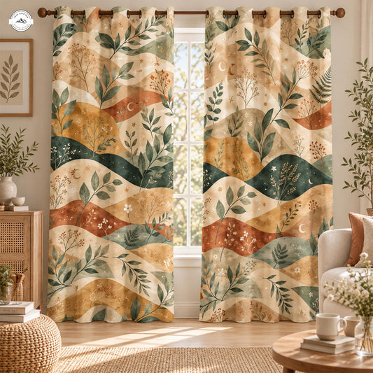 Boho Nature Landscape  Grommet Curtains LV203GRMCT