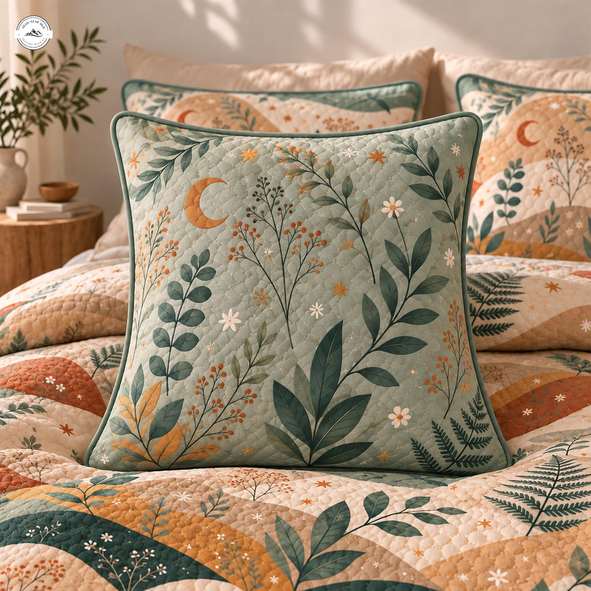 Boho Nature Landscape Quilted Pillow Cover LV203QLTPLC