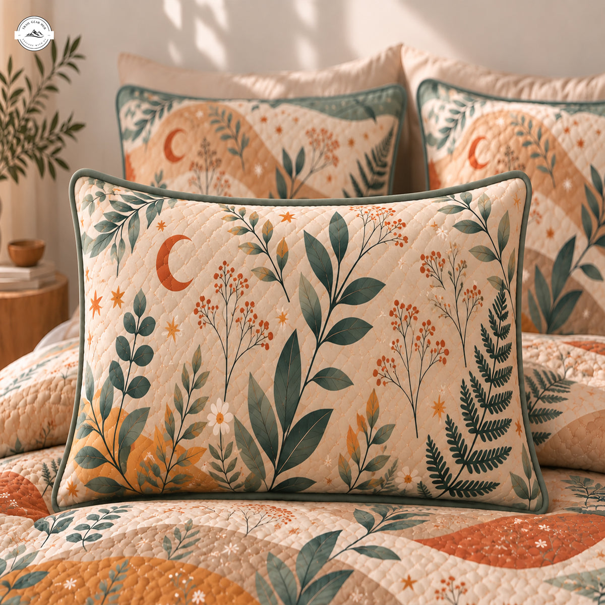 Boho Nature Landscape Quilted Pillow Cover LV203QLTPLC