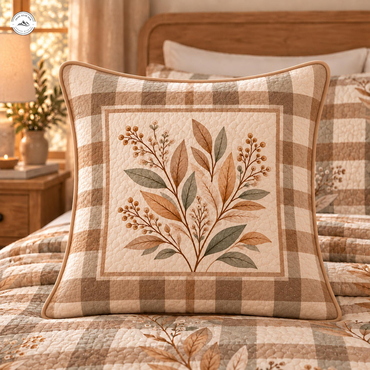 Cozy Autumn Plaid Quilted Pillow Cover LV222QLTPLC