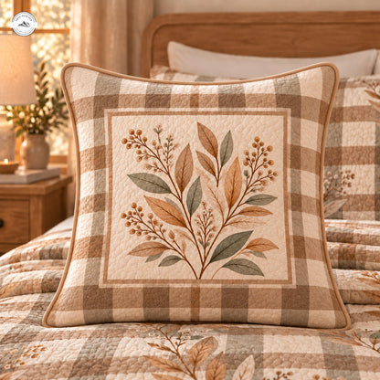 Cozy Autumn Plaid Quilted Pillow Cover LV222QLTPLC