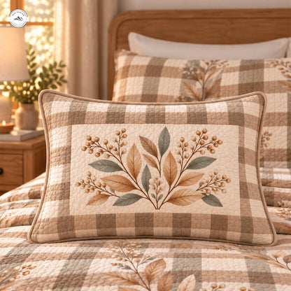 Cozy Autumn Plaid Quilted Pillow Cover LV222QLTPLC