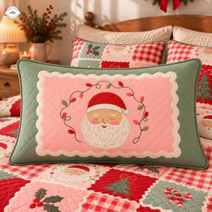 Charming Farmhouse Christmas Patchwork Quilted Pillow Cover LV245QLTPLC