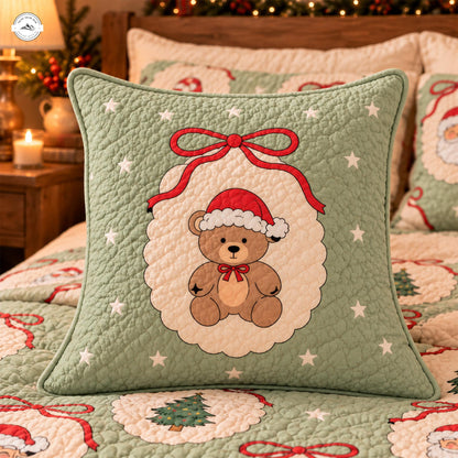 Cozy Sage Green Christmas Quilted Pillow Cover LV246QLTPLC