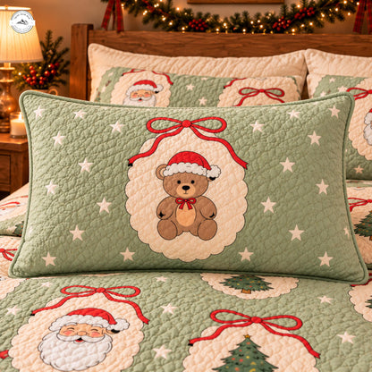 Cozy Sage Green Christmas Quilted Pillow Cover LV246QLTPLC