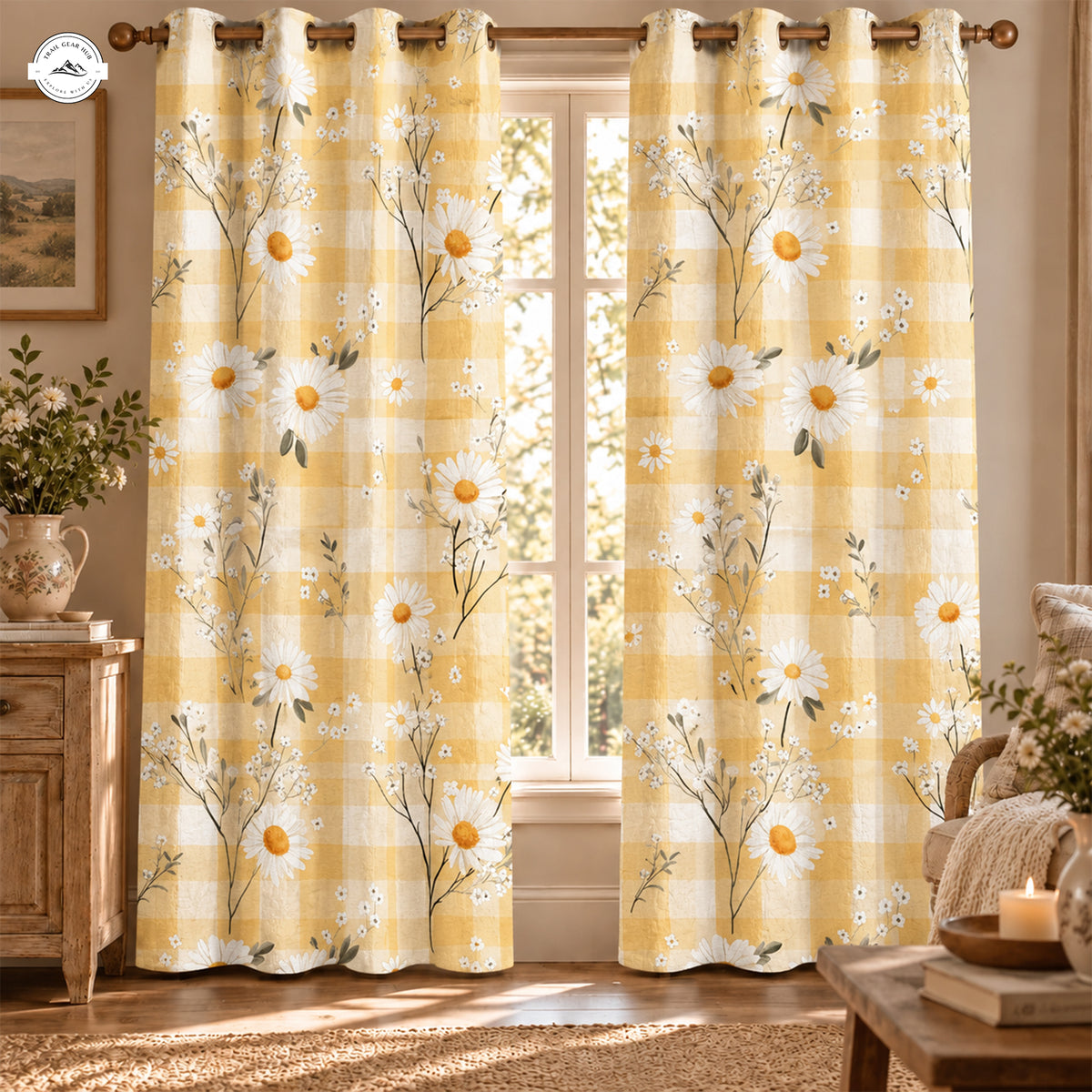 Yellow Daisy Quilted Curtains LV262QLTCT