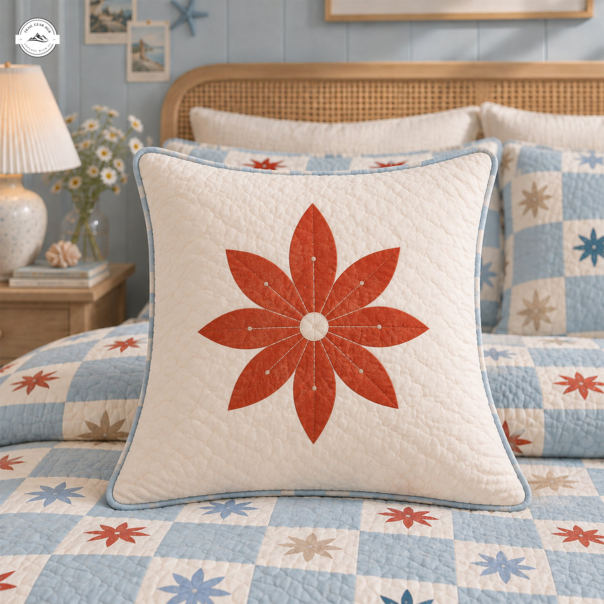 Vintage Star Pattern Quilted Pillow Cover LV263QLTPLC