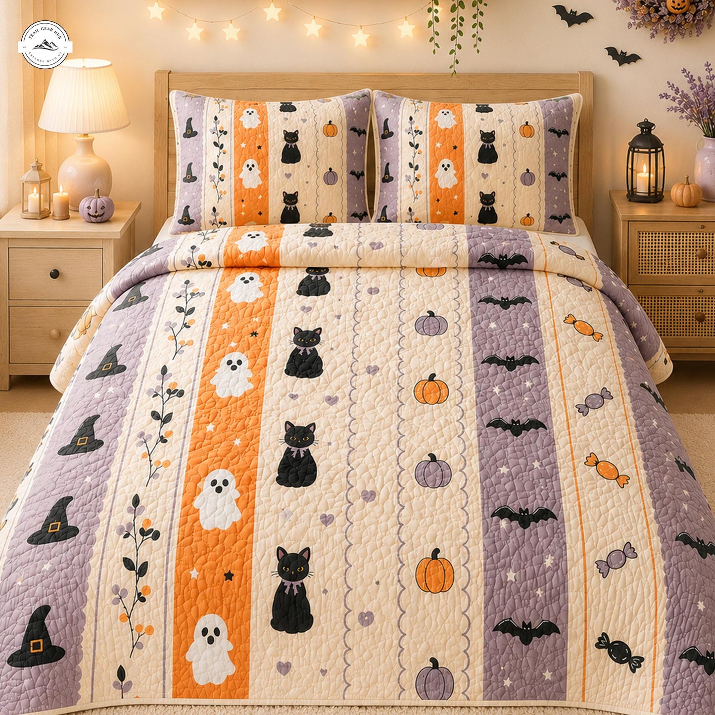 Cute Halloween Patchwork Quilted Duvet Cover Set LV09
