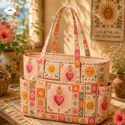 Aesthetic Summer Beach Multiple Pockets Quilted Tote Bag LV10