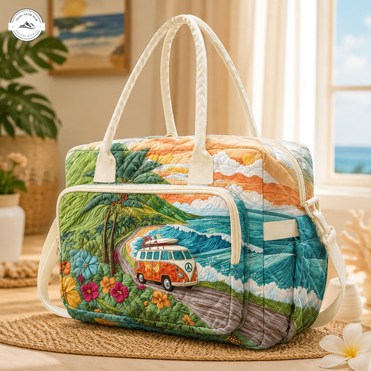 Tropical Coastal Quilted Puffy Tote LV05