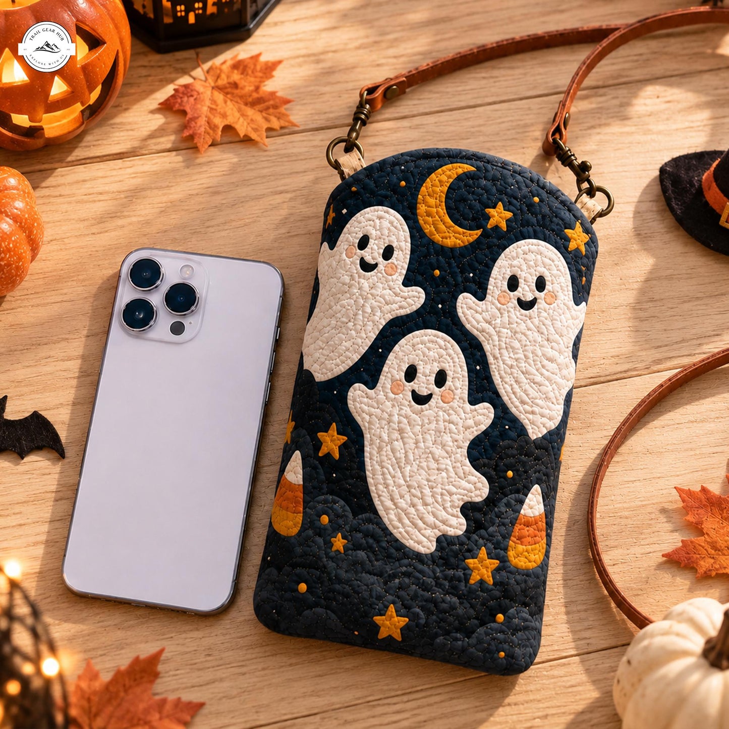 Cute Spooky Quilted Slim Phone Crossbody Bag LV24