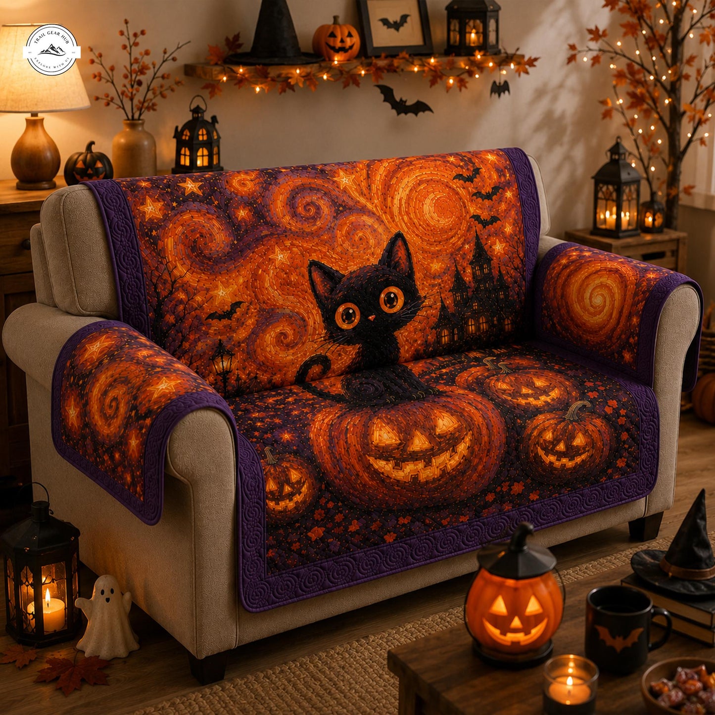 Spooky Night Halloween Quilted Seat Sofa LV04