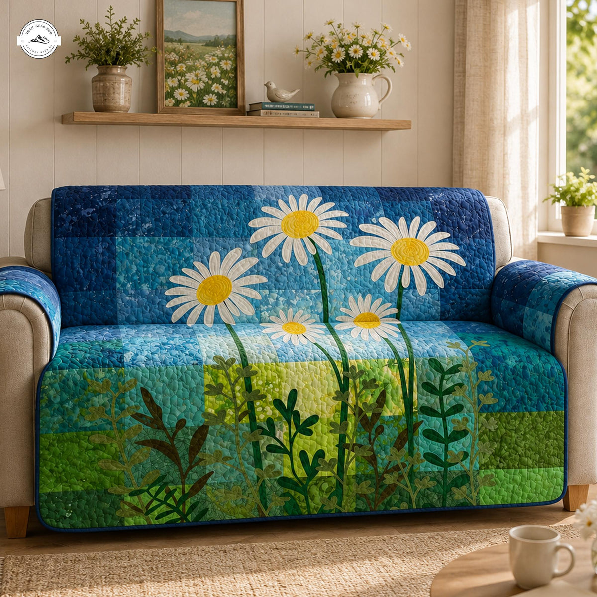 Daisy Garden Quilted Seat Sofa LV44