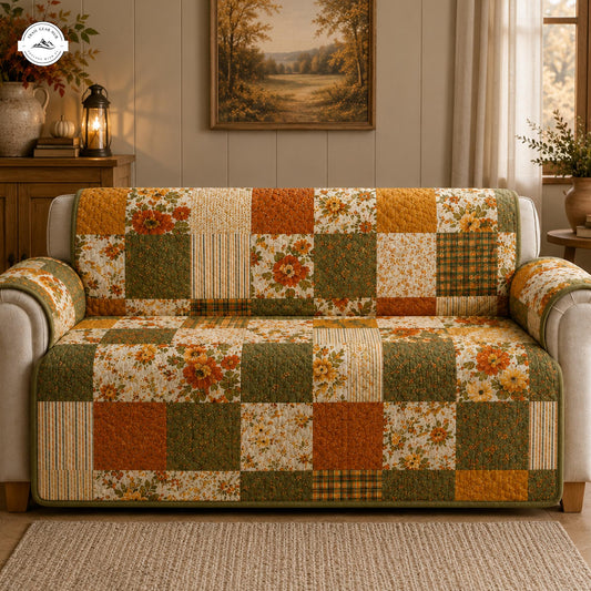 Vintage Floral Patchwork Quilted Seat Sofa LV82