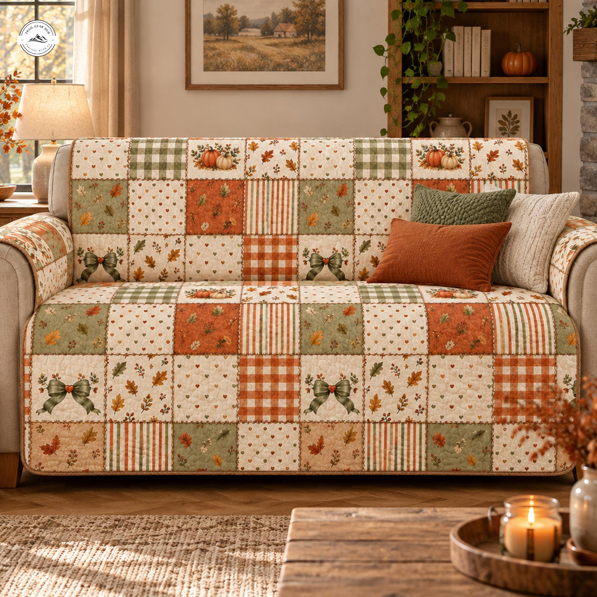 Autumn Thanksgiving Patchwork Quilted Seat Sofa LV100