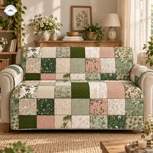 Country Cottage Patchwork Quilted Seat Sofa LV155