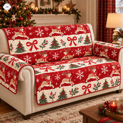 Merry & Bright Christmas Quilted Seat Sofa LV201
