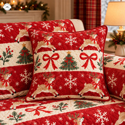 Merry & Bright Christmas Quilted Pillow Cover LV201QLTPLC