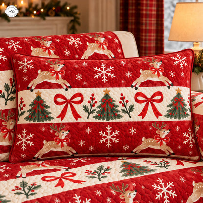 Merry & Bright Christmas Quilted Pillow Cover LV201QLTPLC