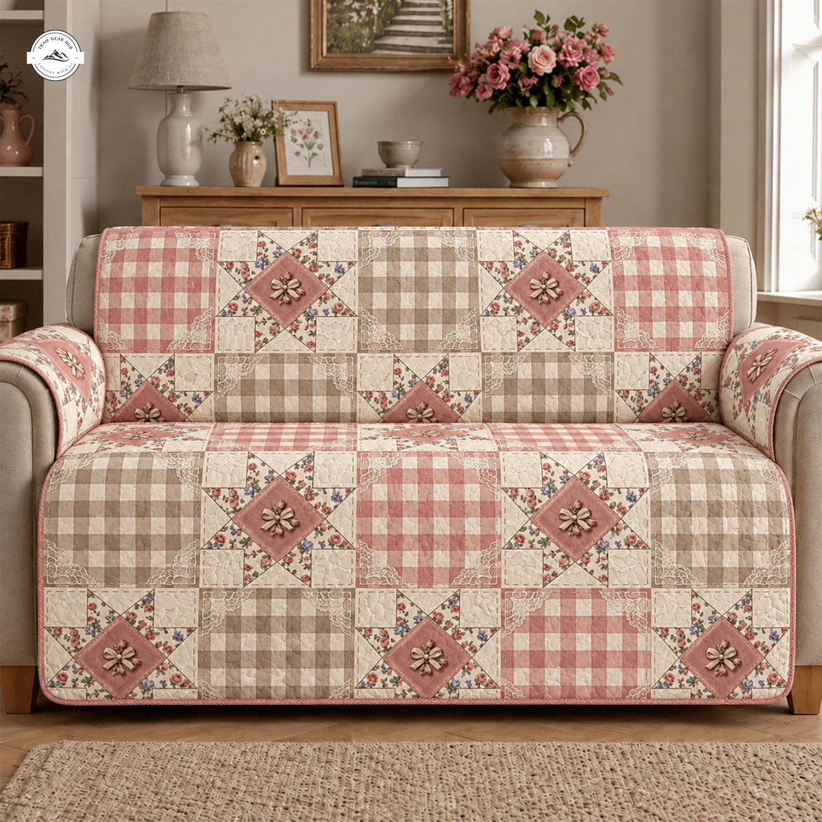 Charming Farmhouse Patchwork Quilted Seat Sofa LV218