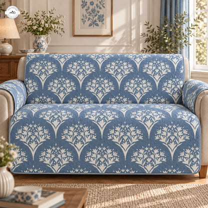 Vintage Floral Damask Quilted Seat Sofa LV233