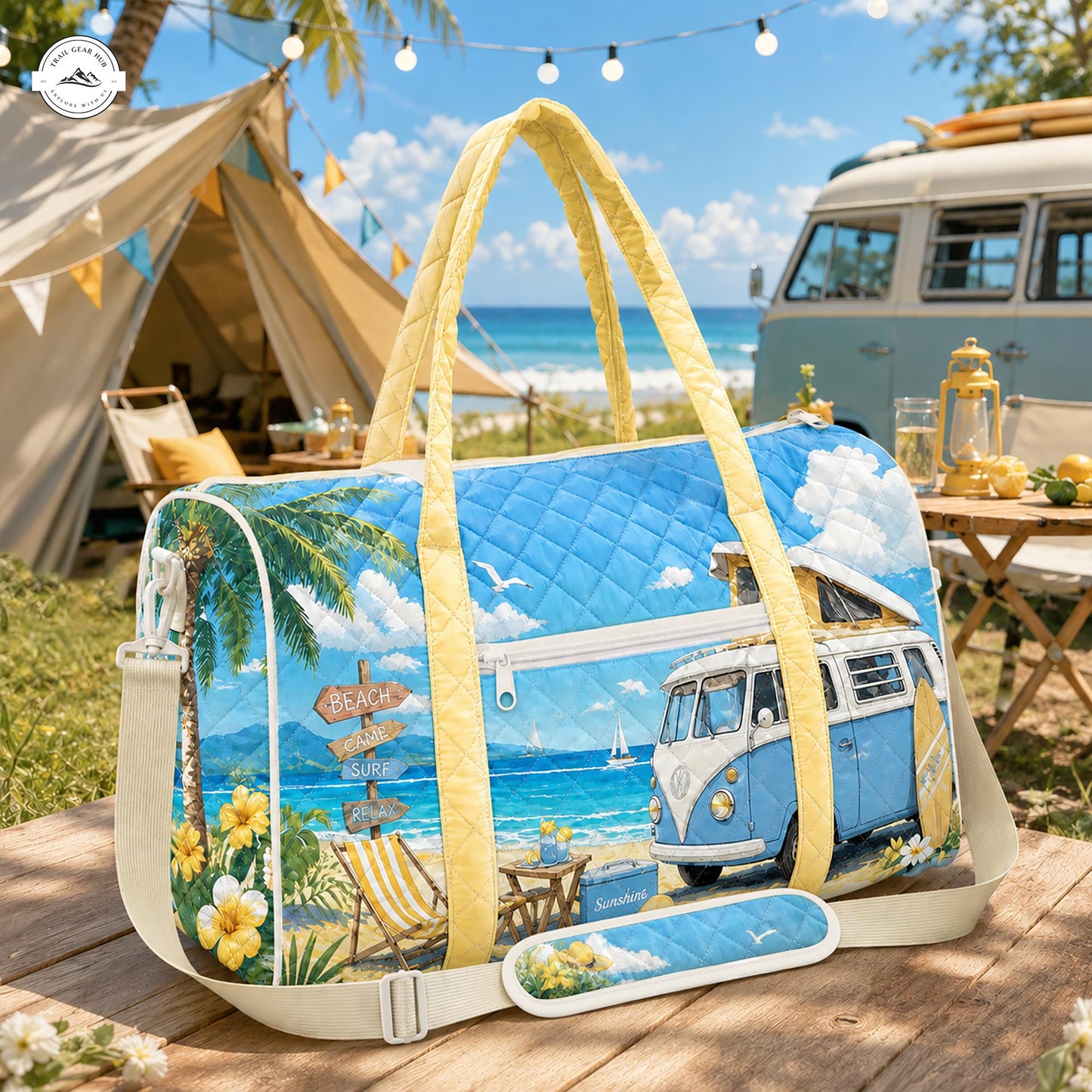 Ocean Beach Vibes Quilted Travel Bag LV13
